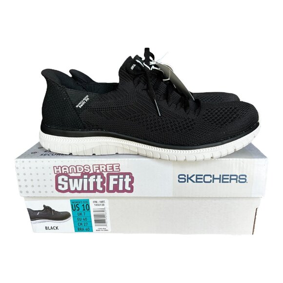 Skechers Women's Virtue Swift Fit Hands Free Shoe Black Size 10 - Picture 2 of 8